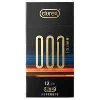 杜蕾斯 001聚氨酯超薄安全套 黑金三合一 12只