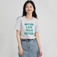 真维斯 时尚质感撞色字母印花圆领短袖T恤女夏季宽松舒适百搭休闲T恤女