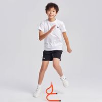 安德玛 儿童运动圆领T恤休闲短袖2024新款夏季透气上衣男大童