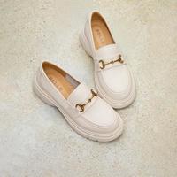 百丽 女鞋子黑色小皮鞋深口单鞋英伦厚底增高乐福鞋