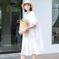 子陌 夏装百搭娃娃款宽松显瘦中长款连衣裙女