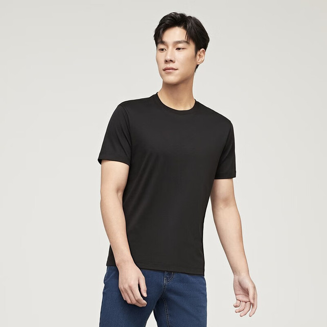 雅戈尔 男款短袖T恤黑色 多色可选