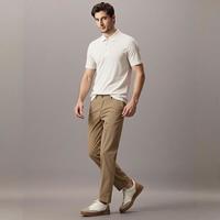 Massimo Dutti 男式棉质柔软舒适休闲百搭轻商务通勤锥形长裤