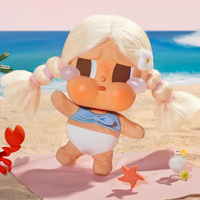 泡泡玛特 POPMART泡泡玛特CRYBABY Vacation Mode On搪胶毛绒挂件