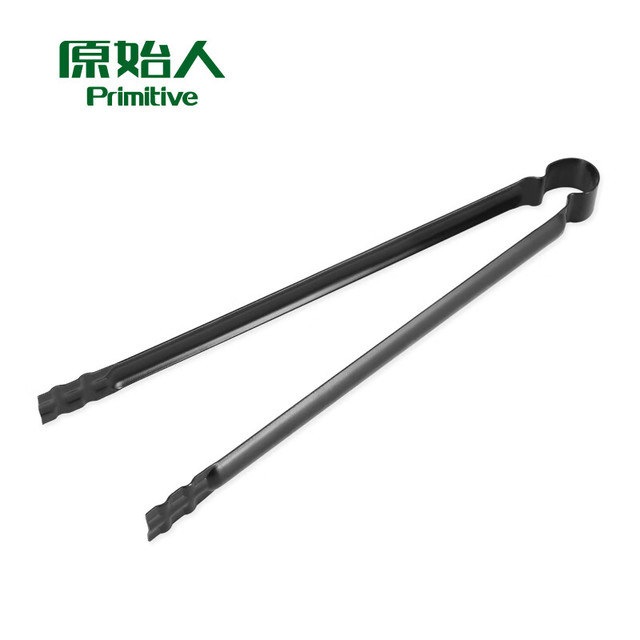 有券的上：原始人 碳夹 烧烤木炭夹子耐用加长炭夹 户外环保烧烤工具配件用具