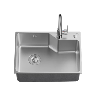 国家补贴、大件超省：九牧 304加厚不锈钢厨房洗菜盆 大水槽58*43cm 含龙头套装