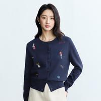 INMAN/茵曼 刺绣 女士针织开衫