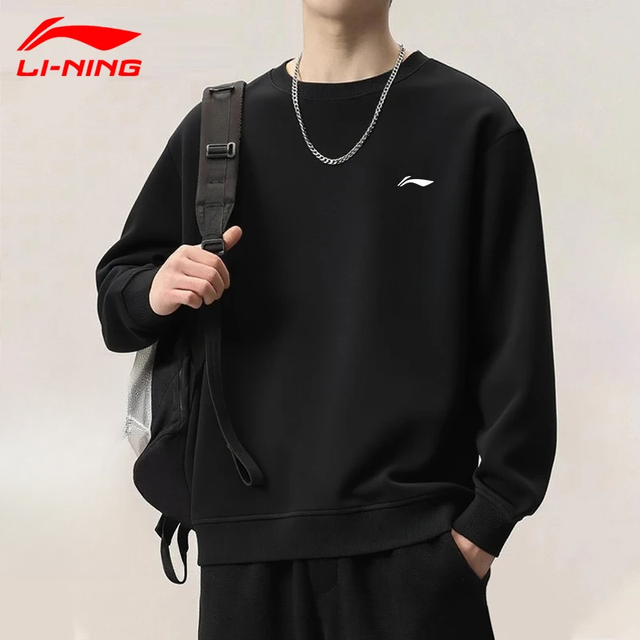 李宁 卫衣男款初春季2026新款长袖保暖圆领上衣潮流百搭运动套头衫