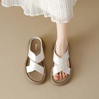 15分钟 时尚扭结露趾拖鞋春季4.5CM厚底增高拖鞋轻便显脚小外穿女鞋