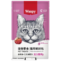 Wanpy 顽皮 宠物零食猫用(活力营养)鲜封包金枪鱼+三文鱼配方80g