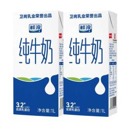 卫岗 6月产卫岗鲜淳纯牛奶1L*12盒3.2g蛋白质营养早餐奶家用商用整箱