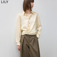 LILY 莱赛尔天丝柔顺轻盈 女士衬衫 716浅卡其 M