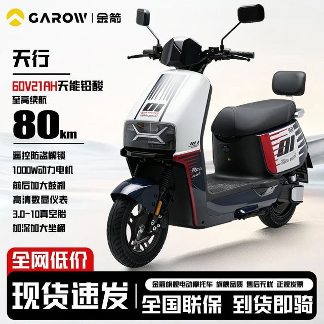 金箭 天行 电动摩托车 踏板长续航电瓶车 成人通勤代步电动车