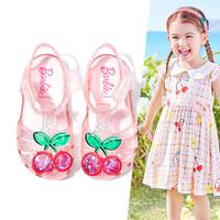 Barbie 女童果冻鞋凉鞋2026年夏季时尚甜美透气中小童可爱公主鞋子