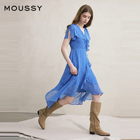MOUSSY 【不规则设计】法式度假风连衣裙星星图案茶歇裙女028ISZ30-3031 两色可选