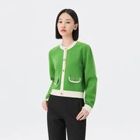 LILY 春款复古小香风优雅通勤修身针织开衫