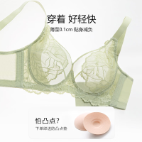 糖粒 薄款大胸显小上托防下垂超薄蕾丝文胸