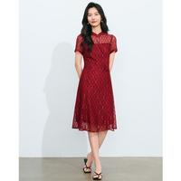 蕾朵 新中式改良版修身收腰显瘦喜婆婆中国风连衣裙