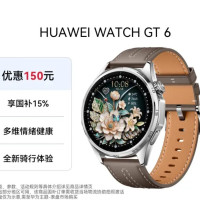 华为 WATCH GT 6 智能手表 46mm 冰川灰 复合素皮表带（北斗、GPS、血氧）