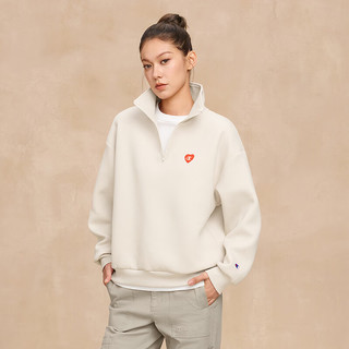  Champion 半拉链设计 女士卫衣 浅驼色 L
