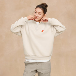  Champion 半拉链设计 女士卫衣 浅驼色 L
