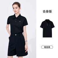  navigare/纳维凯尔 桑蚕丝 女士Polo衫 0979暗夜黑（B款） XL