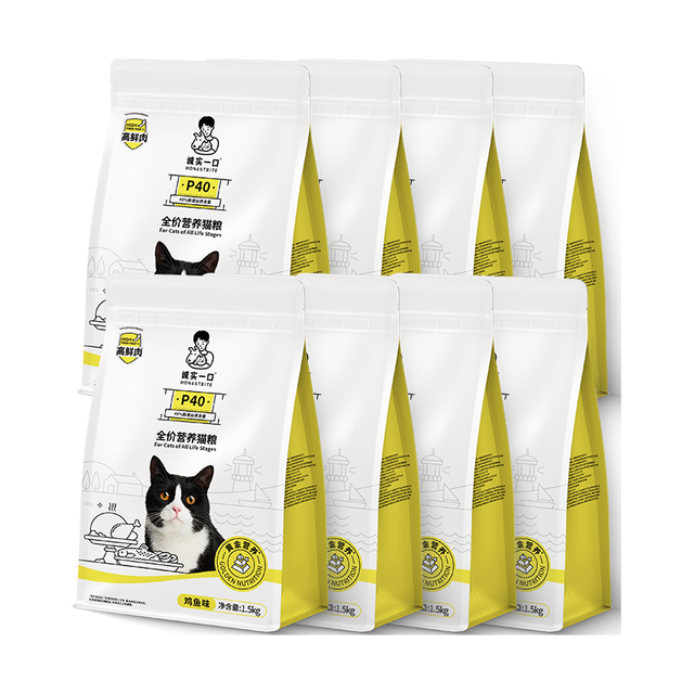 诚实一口 P40鸡鱼猫粮1.5kg*8