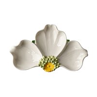 丰白 陶瓷点心盘-三叶雅盘 创意陶瓷三叶花朵点心盘 家用客厅茶几零食糖果干果盘
