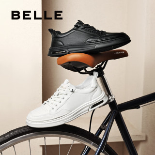值友专享：百丽 【轻松穿脱】牛皮厚底一脚蹬休闲板鞋 内增高打孔款可选 A1920AM5