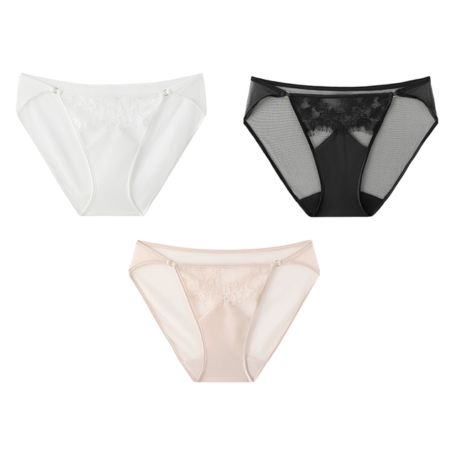 嘉人 镂空蕾丝花边 女士三角内裤