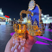 赋闲 哈尔滨文创索菲亚教堂城堡可旋转磁吸冰箱贴26年新款 哈尔滨珍珠流光发光冰箱贴【一个】