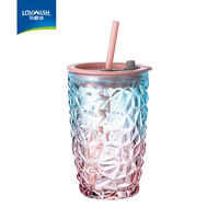  LOVWISH/乐唯诗 大容量 玻璃吸管杯 盖 吸管