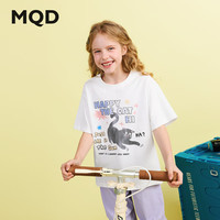 MQD/马骑顿 卡通猫猫 女童短袖T恤