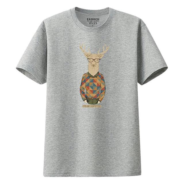 今日必买：布·静观 纯棉 短袖T恤 2XL 鹿先生灰