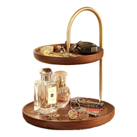  初心 双层 多功能收纳架 黄铜支架 胡桃木钥匙架