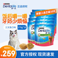 齿一生 猫咪磨牙洁齿零食小饼干 三文鱼味170g*10包