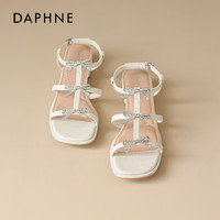 达芙妮 蝴蝶水钻罗马凉鞋 增高粗跟不累脚 女士凉鞋