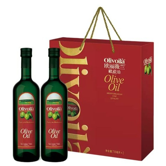 欧丽薇兰 橄榄油718ml*2瓶礼盒装食用油高档送礼