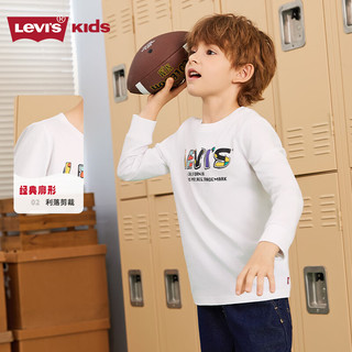  Levi's/李维斯 纯棉 儿童长袖T恤 明亮白 160 /80 【身高158-170cm】