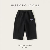 insbobo 假两件 男童卫衣 黑色