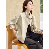  沫晗依美 立领短款 女士风衣