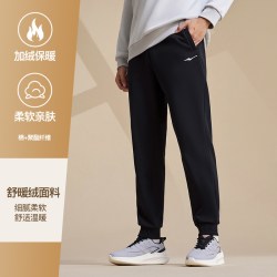 鸿星尔克 加绒运动裤男裤