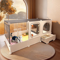 蔻丝 猫笼子带厕所一体猫别墅家用超大猫产房猫砂盆+铲+逗猫棒