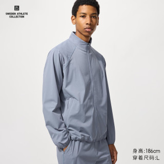 优衣库 惊喜价男装高弹力运动茄克防紫外线外套夹克轻薄480411 05 天灰色 L /175/100A
