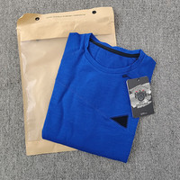 灰壳 男士三角羊毛长袖速干保暖上衣户外登山跑步运动 宝蓝色 S 130斤以下