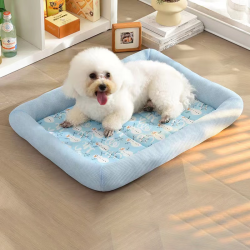 珑小宠 狗窝四季通用夏天凉窝小型犬猫窝耐脏可水洗夏季狗狗垫子 冰爽蓝 M