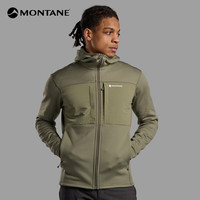 MONTANE FURY XT HOODIE户外连帽抓绒衣男山地防风夹克柔软舒适外套 CAPER 浅苔绿 M