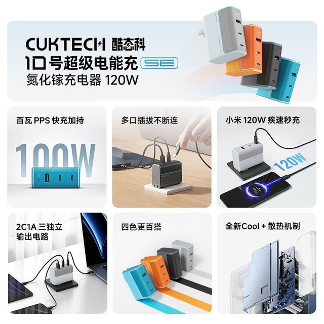 酷态科 10号氮化镓充电器120W
