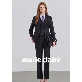 嘉人 职场精英 女士简约V领西服外套裤子两件套