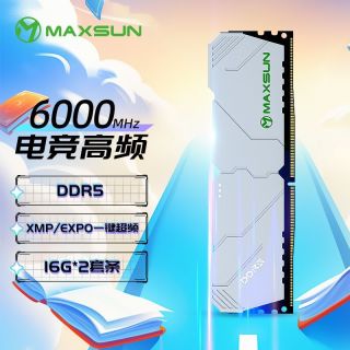 百亿补贴：铭瑄 机甲暴风DDR5 32GB(16Gx2) 6000MHz内存条台式兼容AMD INTEL